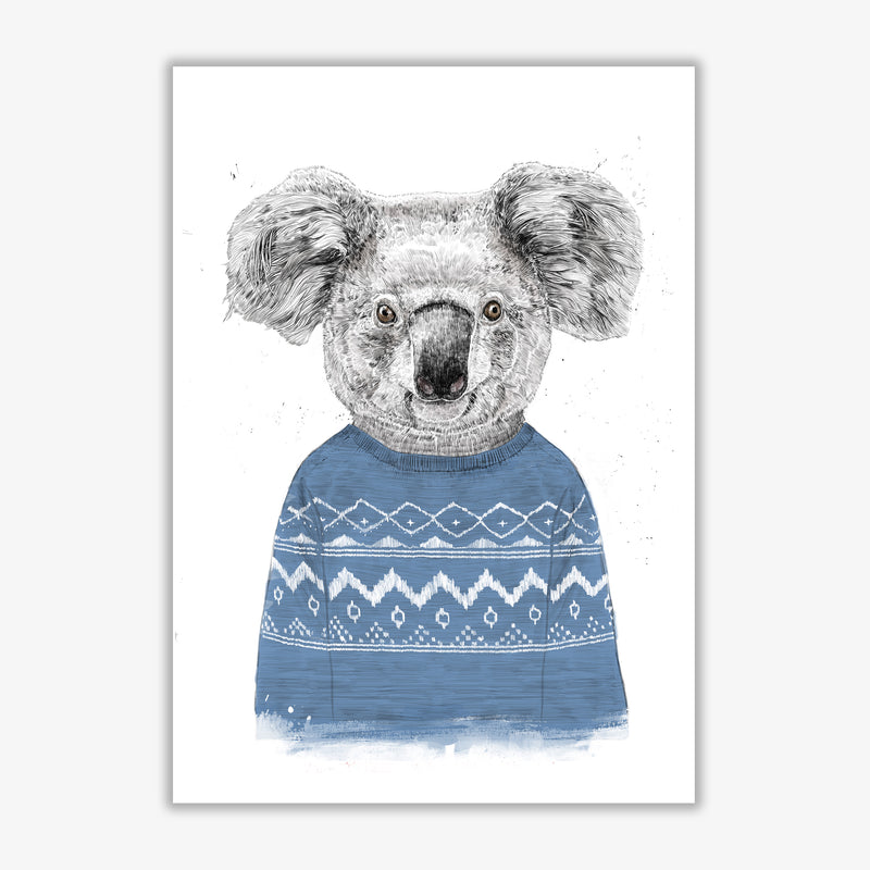 Winter Koala Blue Animal Art Print by Balaz Solti Print Only