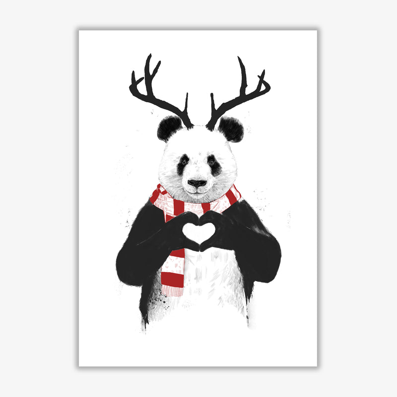 Christmas Panda Animal Art Print by Balaz Solti Print Only