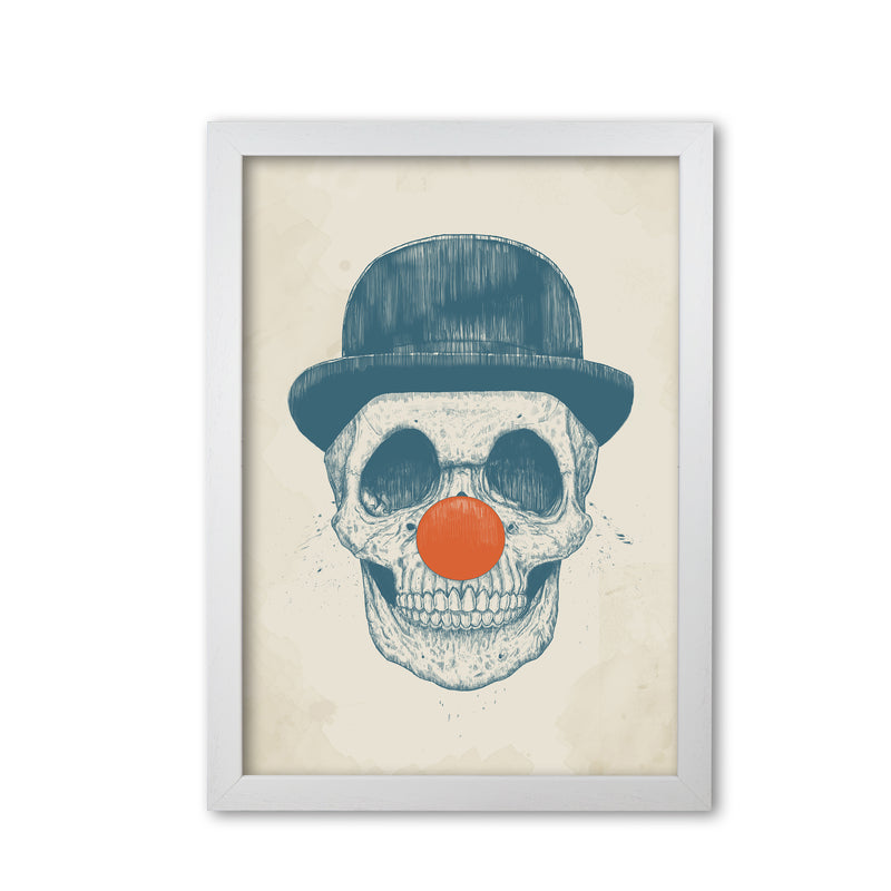 Dead Clown Skull Gothic Art Print by Balaz Solti White Grain