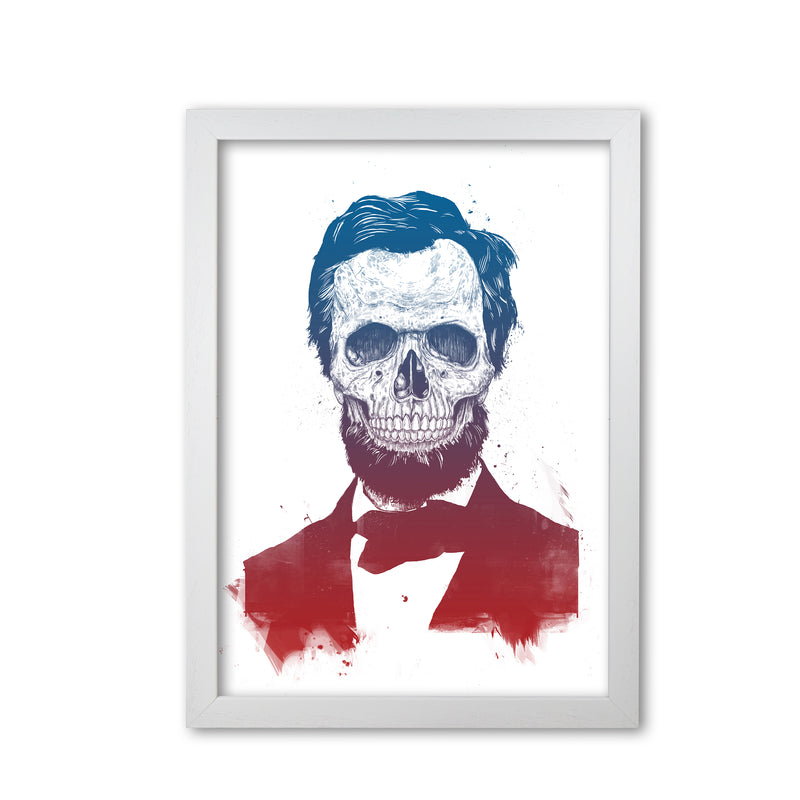 Dead Lincoln Skull Modern Art Print by Balaz Solti White Grain