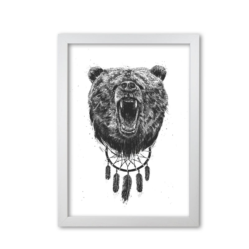 Don't Wake The Bear Animal Art Print by Balaz Solti White Grain