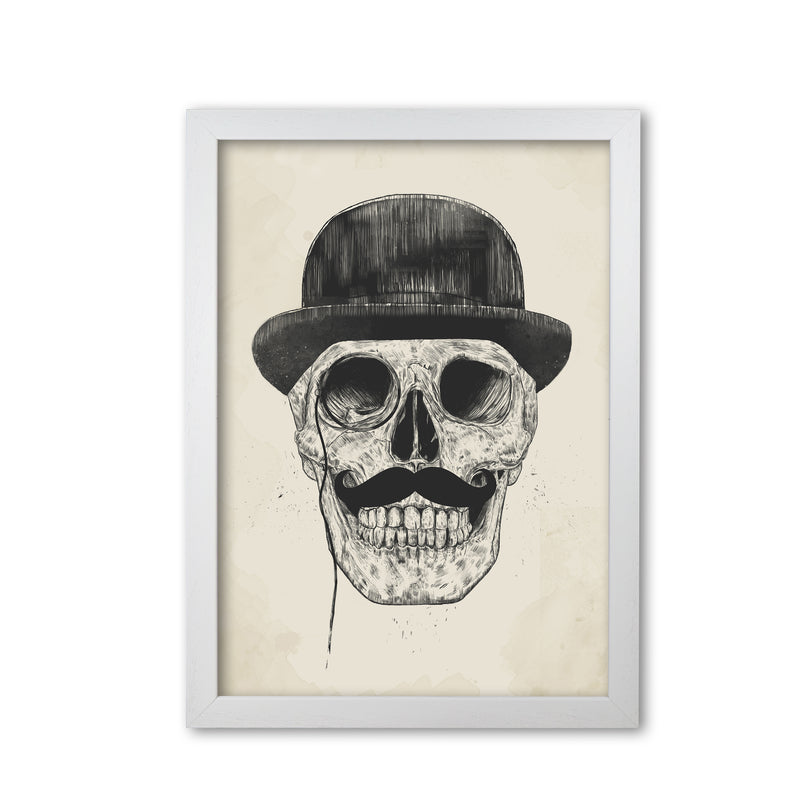 Gentlemen Never Die Skull Art Print by Balaz Solti White Grain