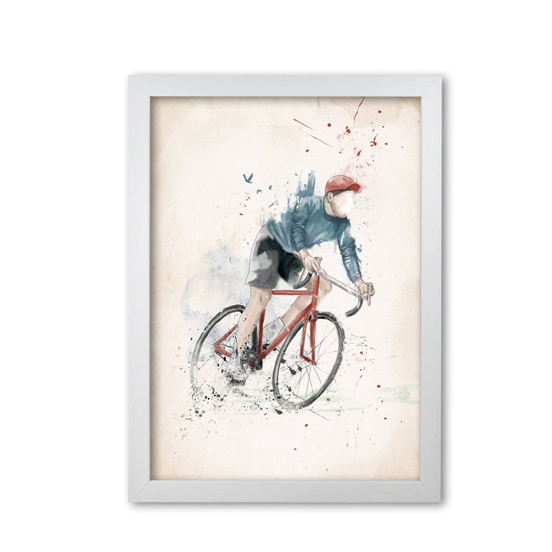 I Want To Ride My Bicycle Art Print by Balaz Solti White Grain
