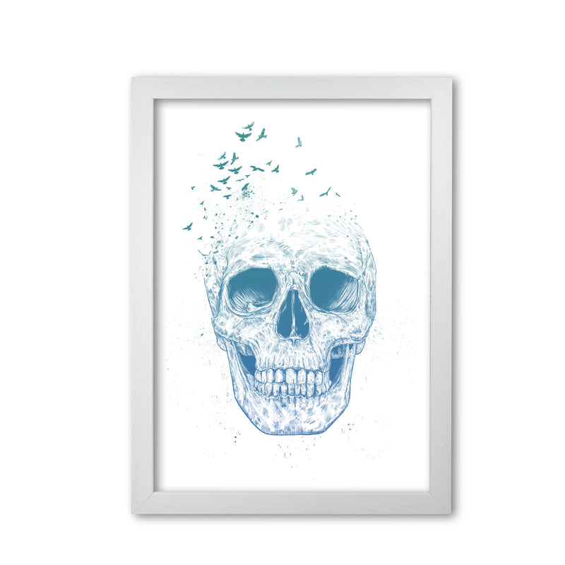 Let Them Fly Skull Gothic Art Print by Balaz Solti White Grain