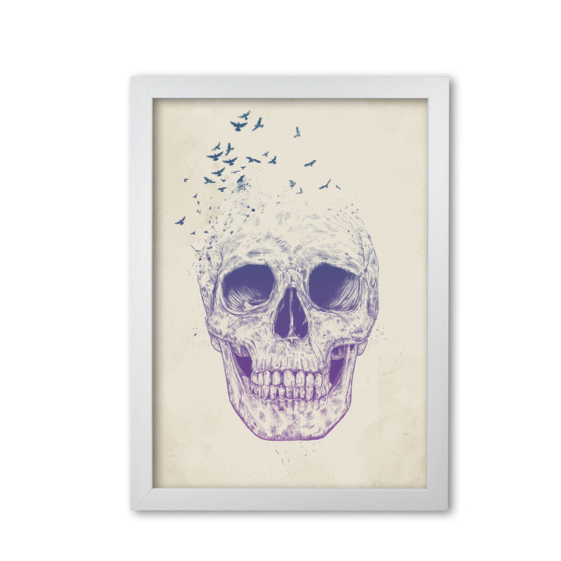 Let Them Fly Skull II Gothic Art Print by Balaz Solti White Grain