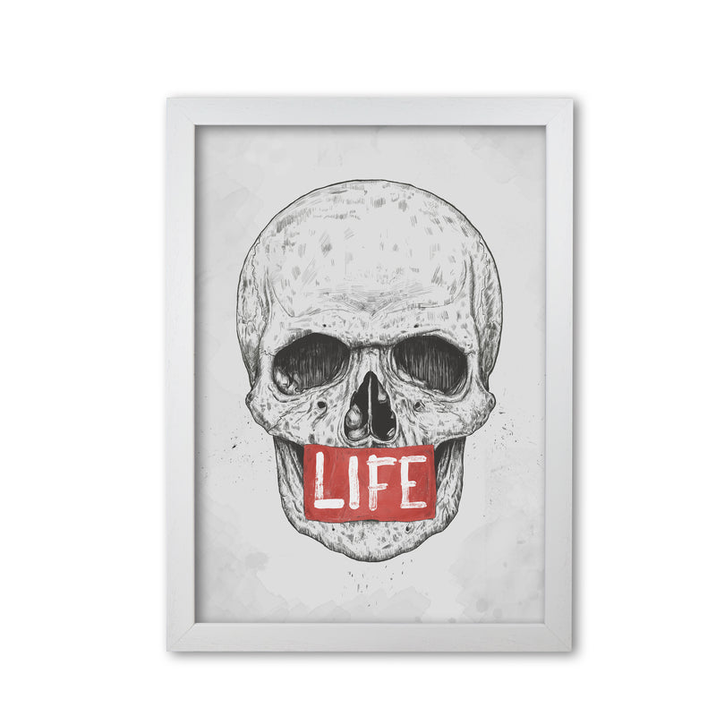Skull Life Art Print by Balaz Solti White Grain