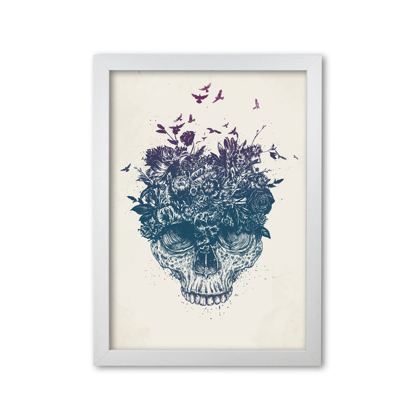 My Head Is A Jungle Skull Art Print by Balaz Solti White Grain