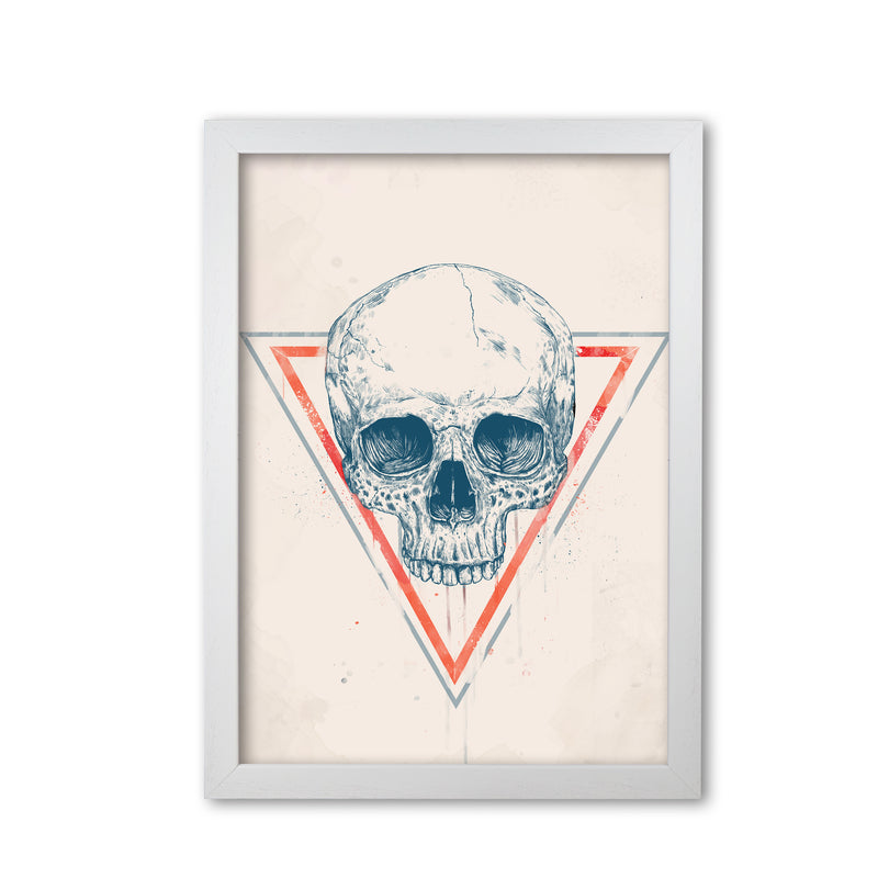 Skull In Triangles Art Print by Balaz Solti White Grain