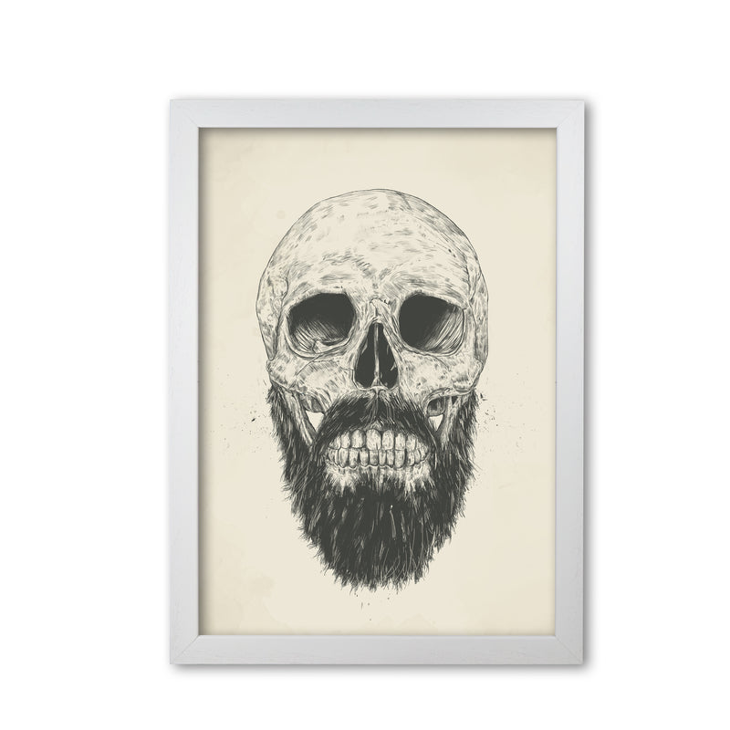The Beards Not Dead Skull Art Print by Balaz Solti White Grain