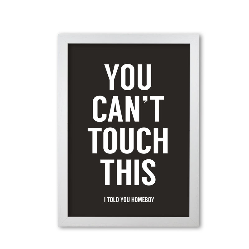 Can't Touch This Quote Art Print by Balaz Solti White Grain