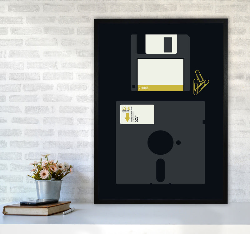 Icons Floppy 2 Art Print by Bo Lundberg A1 White Frame