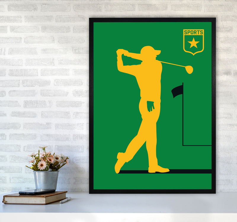 Golf Green Art Print by Bo Lundberg A1 White Frame