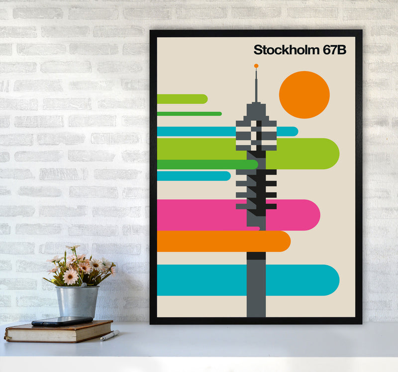 Stockholm 67B Art Print by Bo Lundberg A1 White Frame