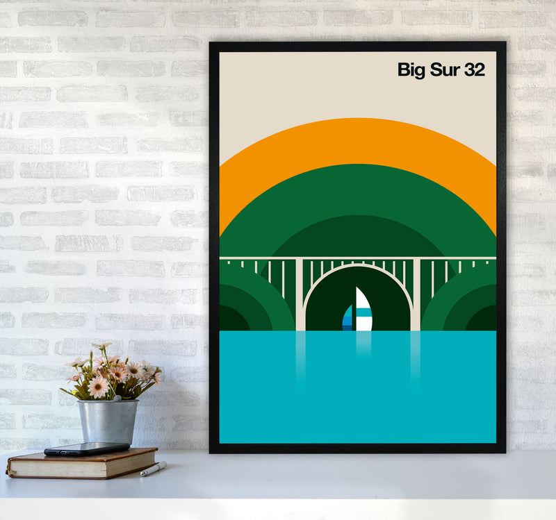 Big Sur 32 Art Print by Bo Lundberg A1 White Frame