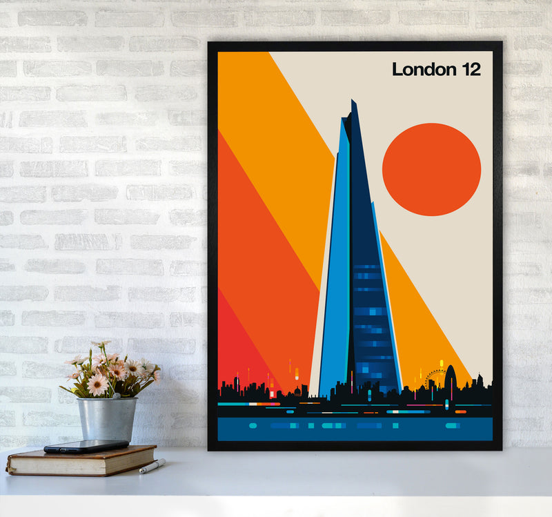 London 12 Art Print by Bo Lundberg A1 White Frame