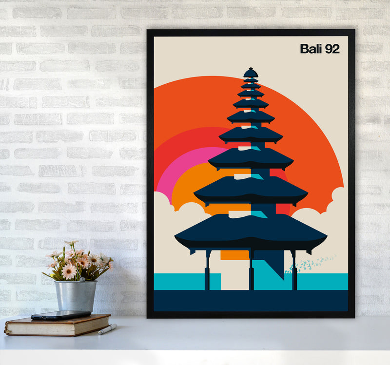 Bali 92 Art Print by Bo Lundberg A1 White Frame