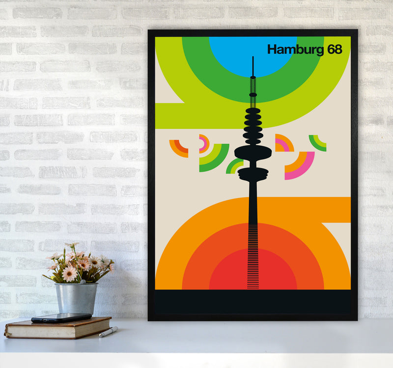 Hamburg 68 Art Print by Bo Lundberg A1 White Frame