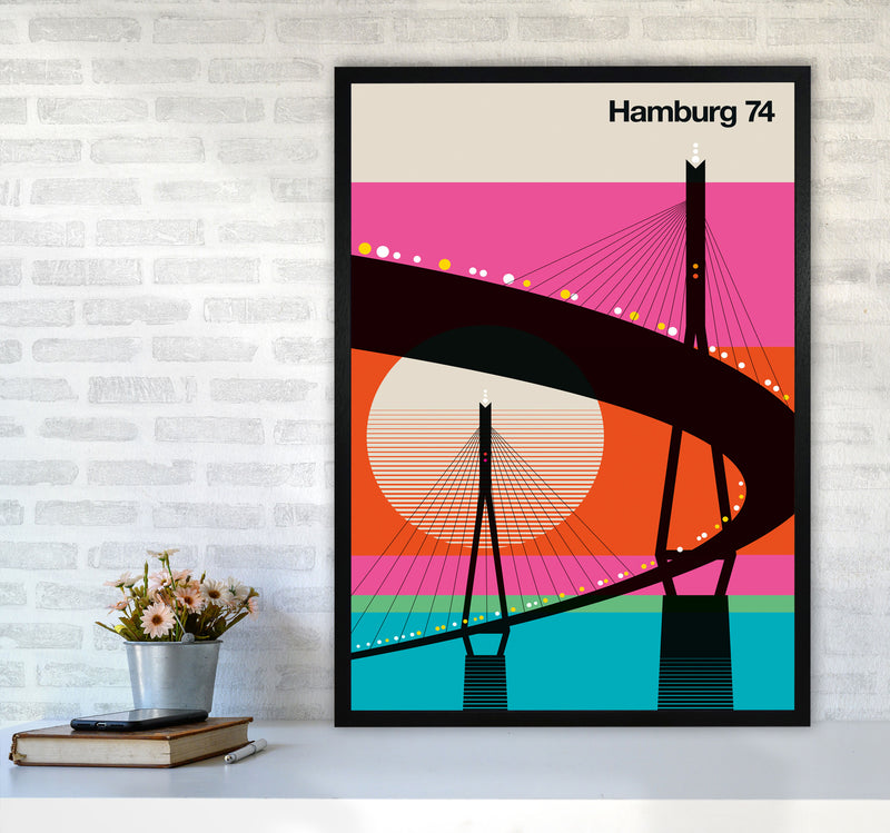 Hamburg 74 Art Print by Bo Lundberg A1 White Frame