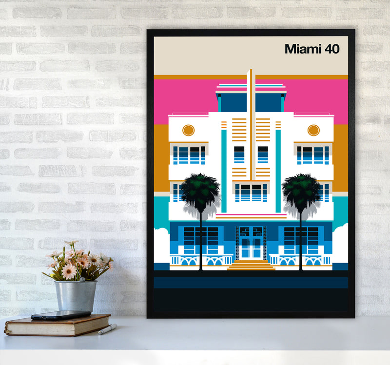 Miami 40 Art Print by Bo Lundberg A1 White Frame