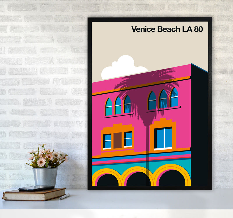 Venice Beach 80 Art Print by Bo Lundberg A1 White Frame