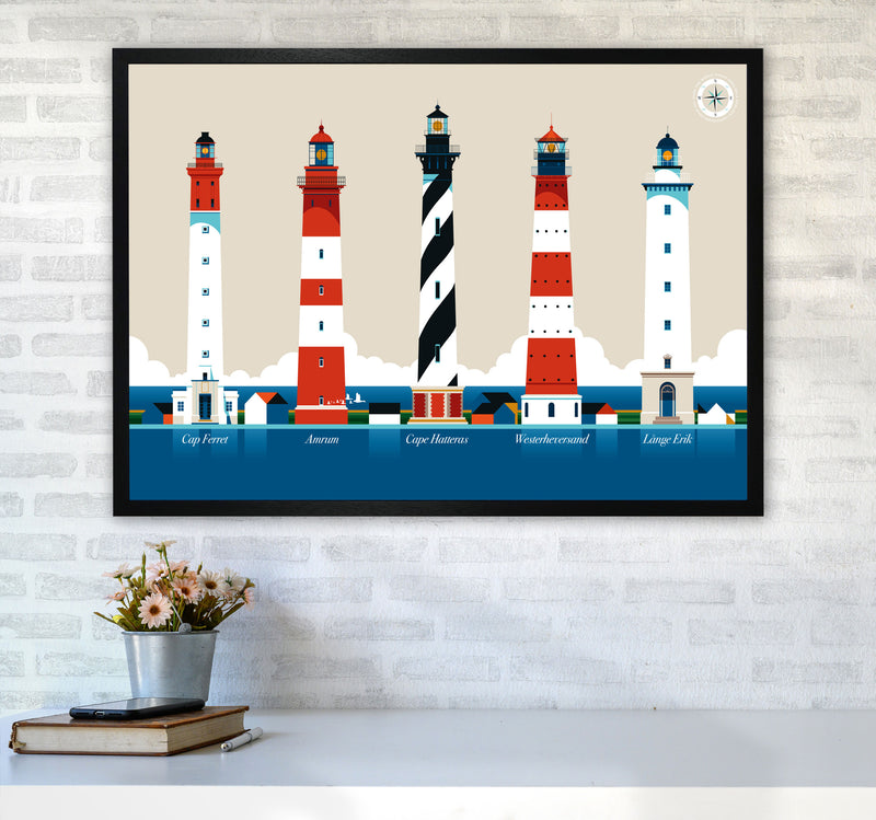 Lighthouse Island 150 Art Print by Bo Lundberg A1 White Frame