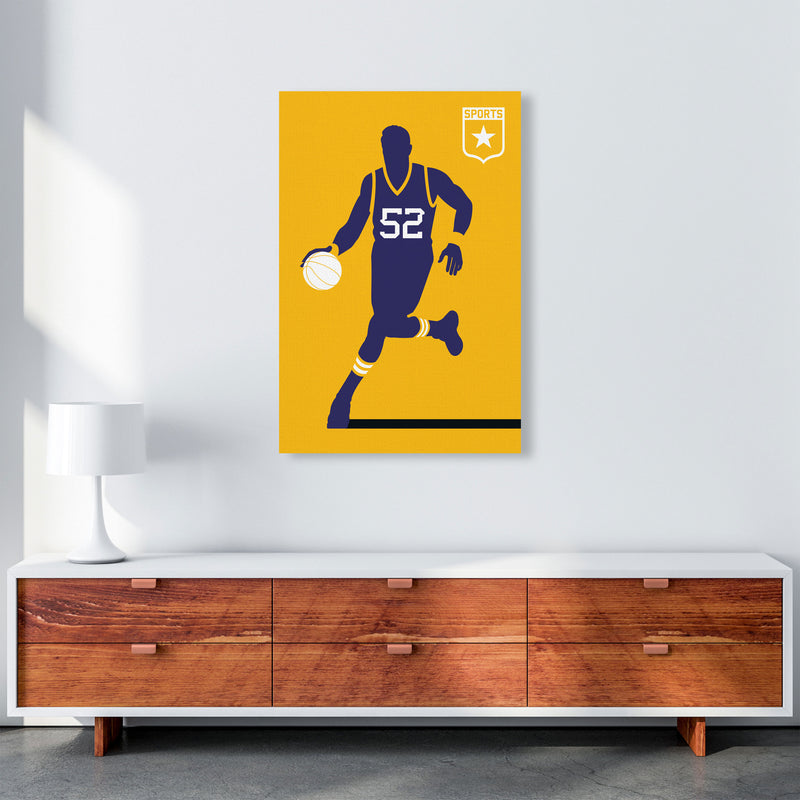 Basketball Yellow Art Print by Bo Lundberg A1 Canvas