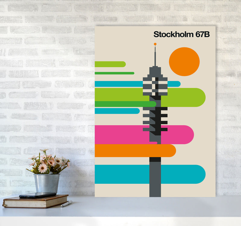 Stockholm 67B Art Print by Bo Lundberg A1 Black Frame