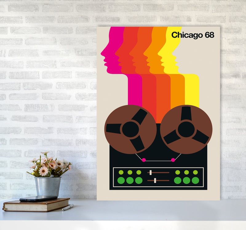 Chicago 68 Art Print by Bo Lundberg A1 Black Frame