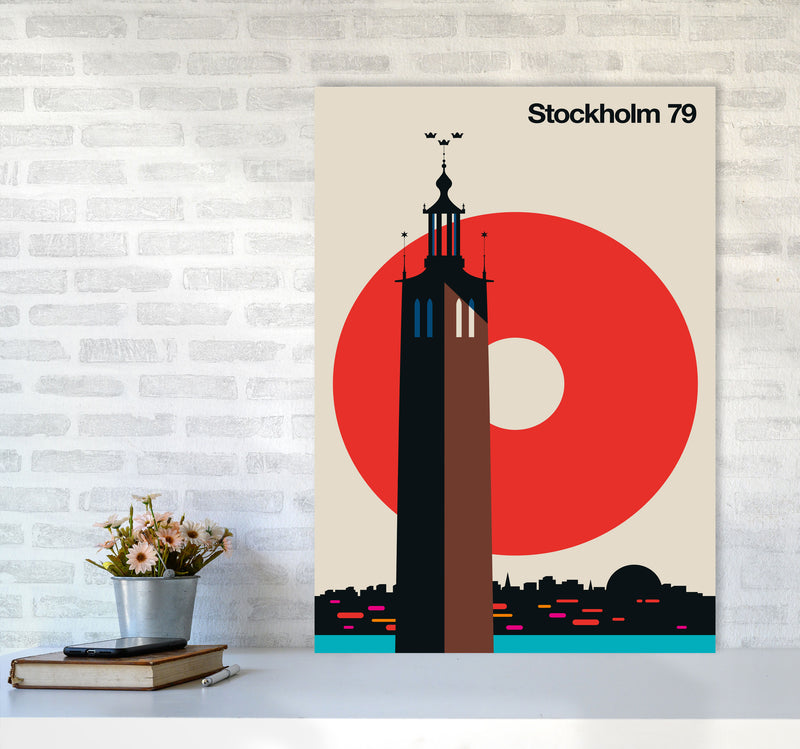 Stockholm 79 Art Print by Bo Lundberg A1 Black Frame