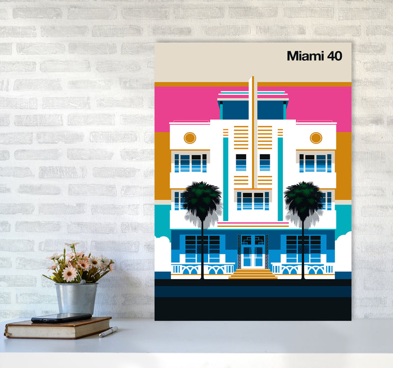 Miami 40 Art Print by Bo Lundberg A1 Black Frame