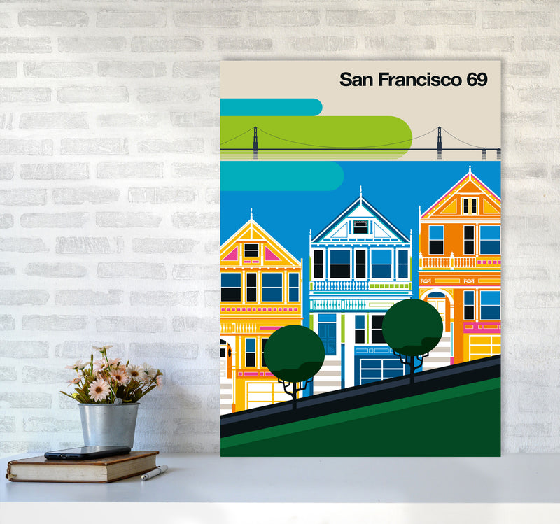 San Francisco 69 Art Print by Bo Lundberg A1 Black Frame