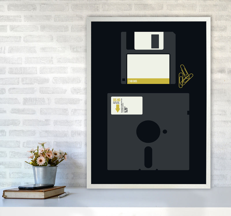 Icons Floppy 2 Art Print by Bo Lundberg A1 Oak Frame