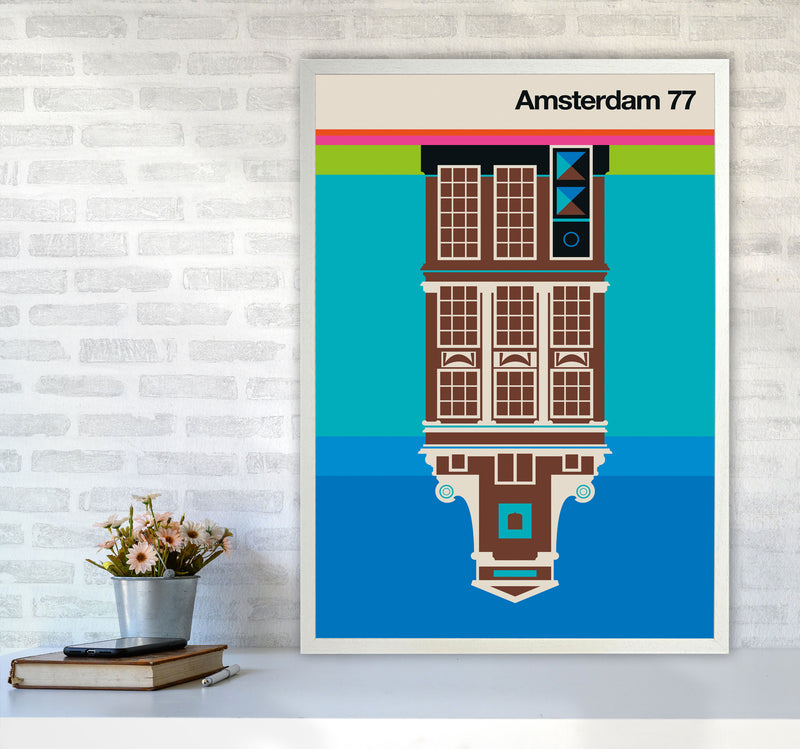 Amsterdam 77 Art Print by Bo Lundberg A1 Oak Frame