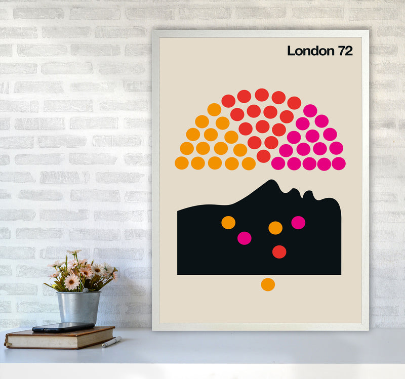 London 72 Art Print by Bo Lundberg A1 Oak Frame