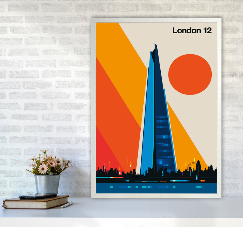 London 12 Art Print by Bo Lundberg A1 Oak Frame