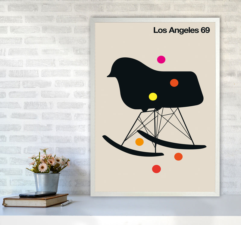 LA 69 Art Print by Bo Lundberg A1 Oak Frame