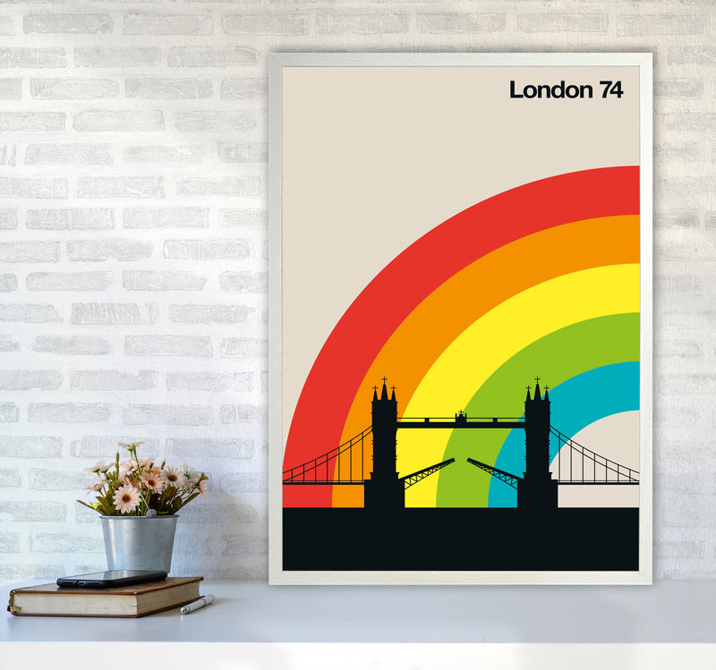 London 74 Art Print by Bo Lundberg A1 Oak Frame