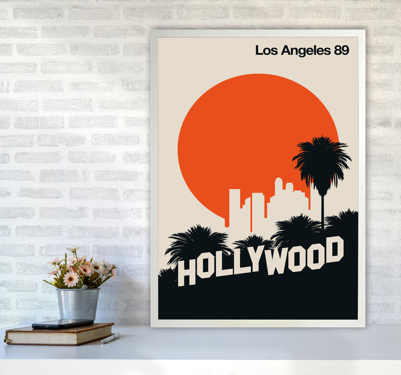 Los Angeles 89 Art Print by Bo Lundberg A1 Oak Frame