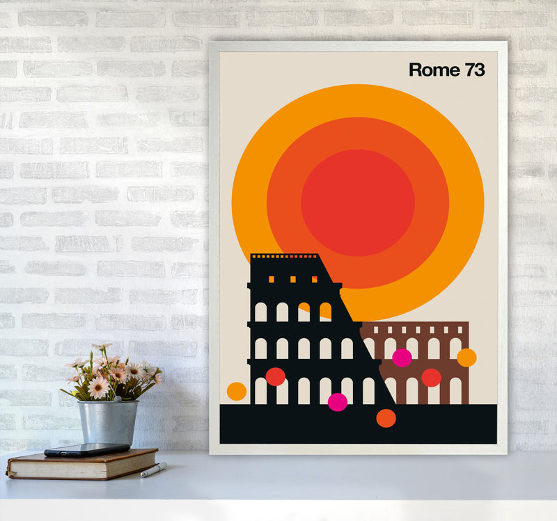 Rome 73 Art Print by Bo Lundberg A1 Oak Frame