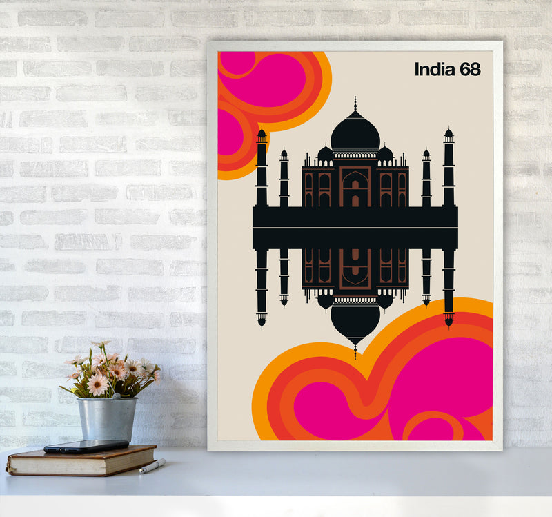 India 68 Art Print by Bo Lundberg A1 Oak Frame