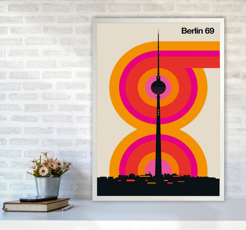 Berlin 69 Art Print by Bo Lundberg A1 Oak Frame