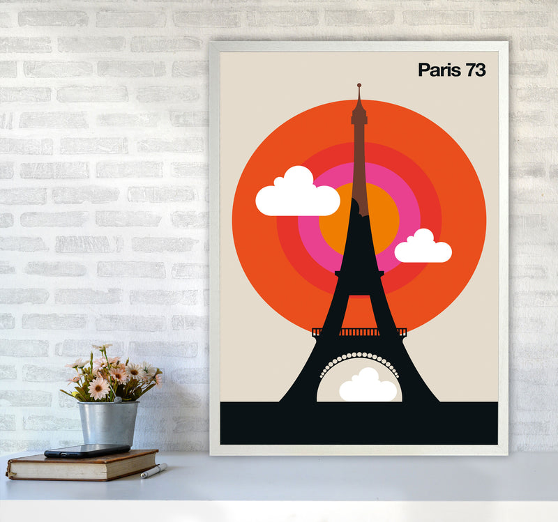 Paris 73 Art Print by Bo Lundberg A1 Oak Frame