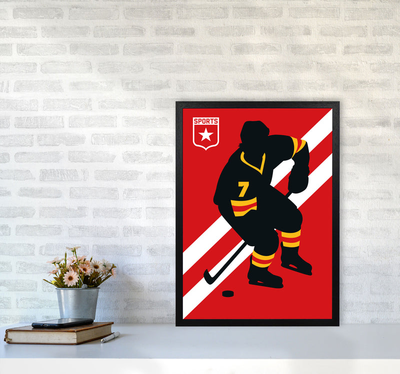 Icehockey Art Print by Bo Lundberg A2 White Frame