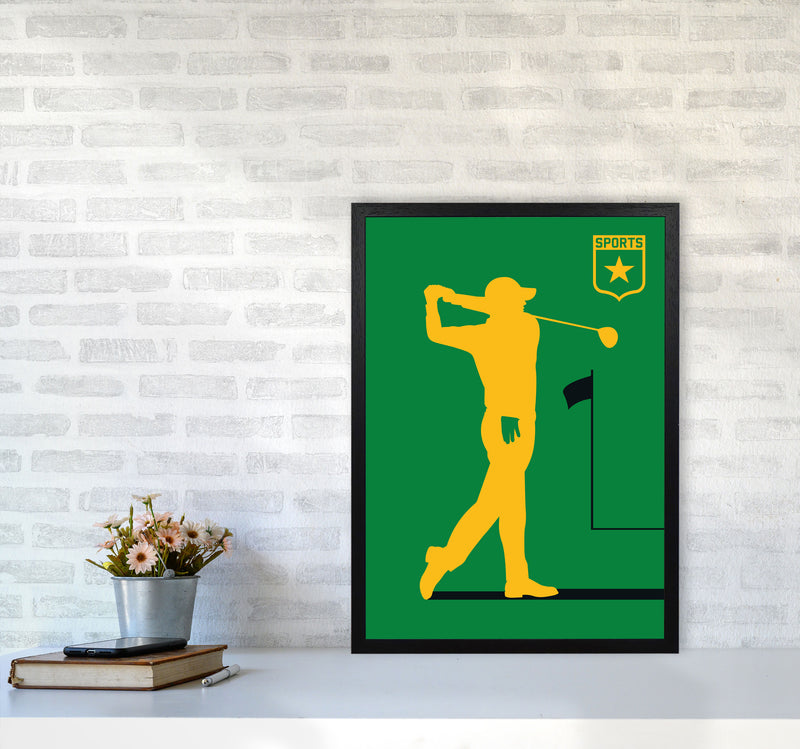 Golf Green Art Print by Bo Lundberg A2 White Frame