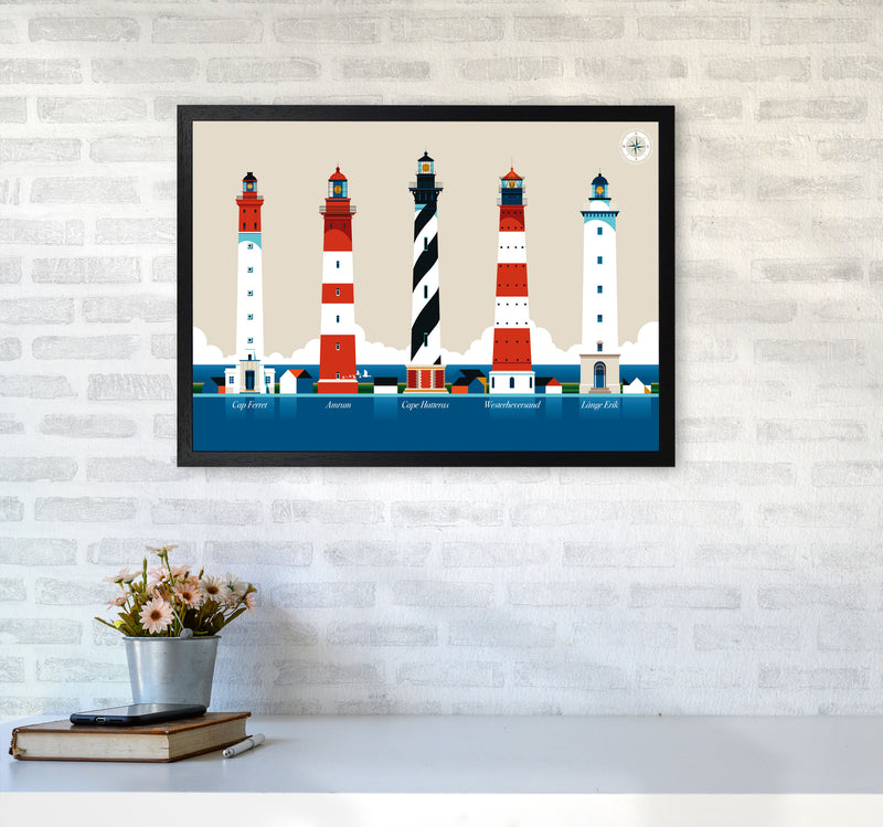 Lighthouse Island 150 Art Print by Bo Lundberg A2 White Frame