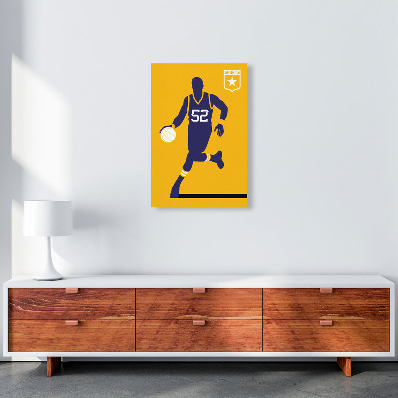 Basketball Yellow Art Print by Bo Lundberg A2 Canvas