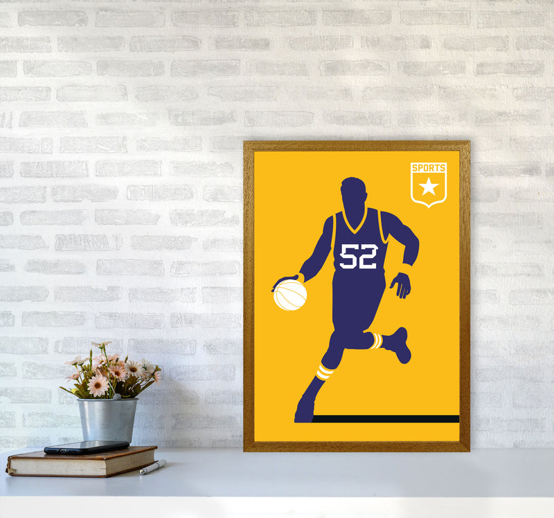 Basketball Yellow Art Print by Bo Lundberg A2 Print Only