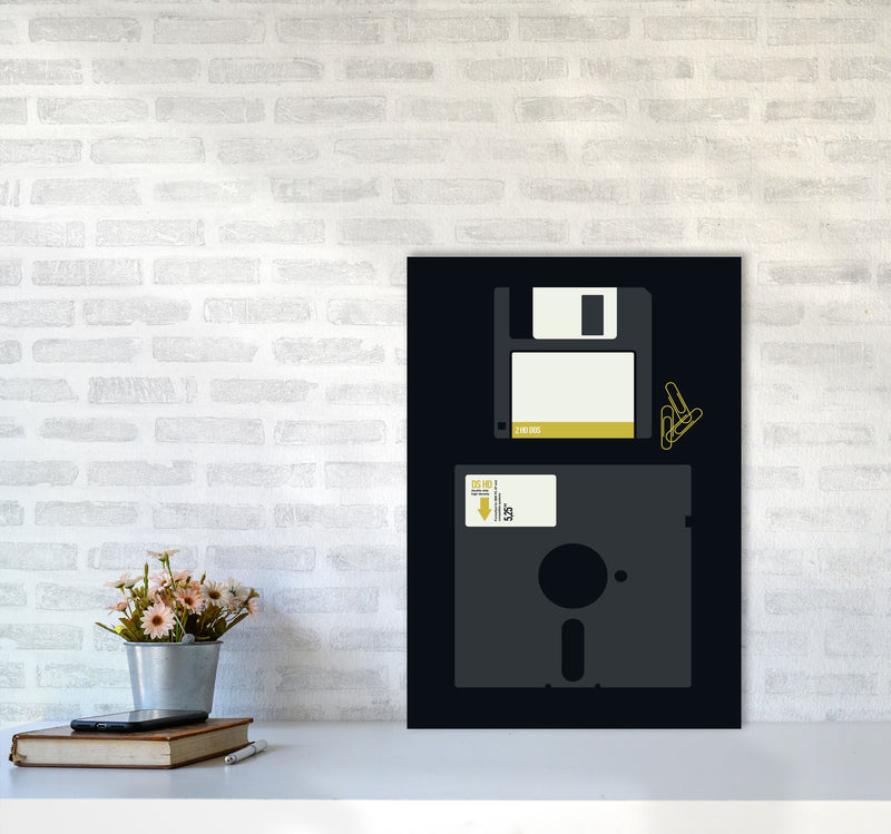 Icons Floppy 2 Art Print by Bo Lundberg A2 Black Frame