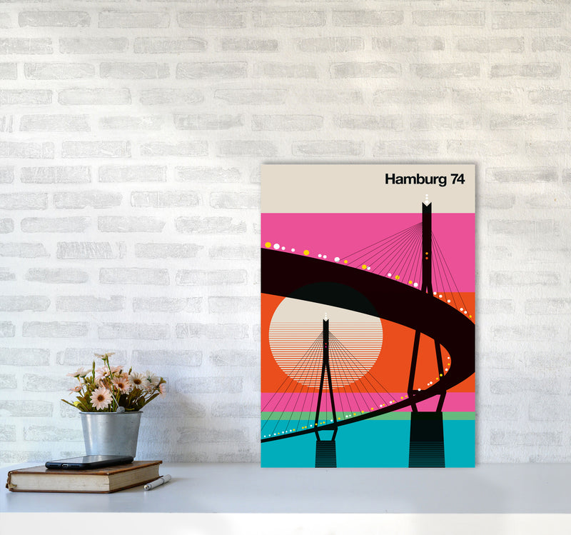 Hamburg 74 Art Print by Bo Lundberg A2 Black Frame