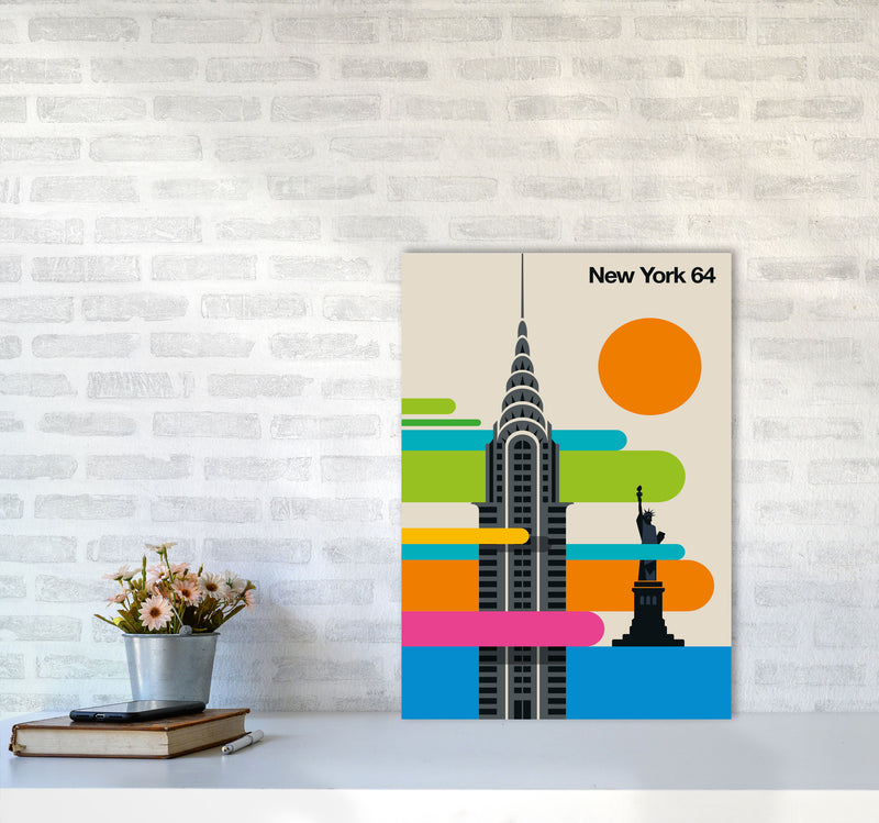 New York 64 Art Print by Bo Lundberg A2 Black Frame